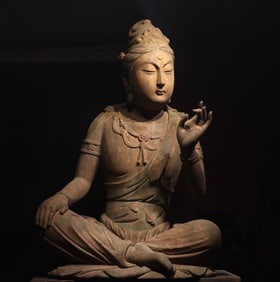 Nan Wood Carved Avalokitesvara Figure