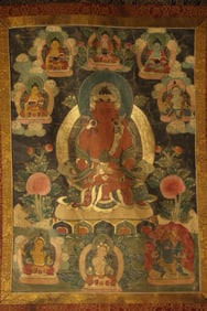 Colour Painted Infinite Life Buddha Pattern Tangka