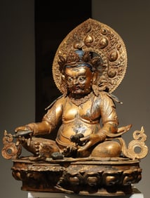 Gilt Bronze Carved Yellow Jambala Figure