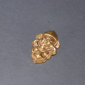 Gilt Bronze Carved Man Shape Mask