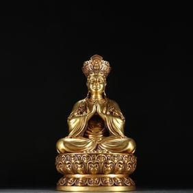 Gilt Bronze Ksitigarbha Figure