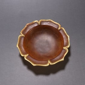 Agate Inlaid Gilt Bronze Plate