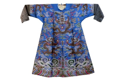 Silk Embroidery Dragon and Cloud Pattern Dragon Robe