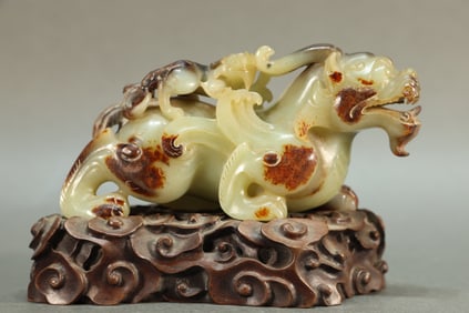 Jade Carved Beast Shape Ornament