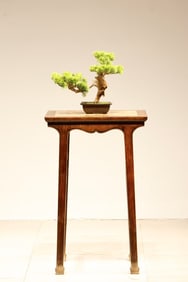 Huanghuali Wood Inlaid Marble Table
