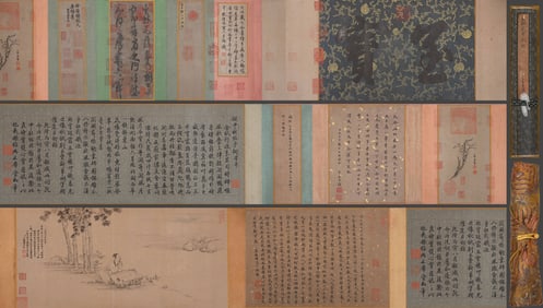 Chinese Writing Calligraphy and Character Hand Scroll,Wang Xianzhi Mark