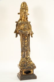 Gilt Bronze GuanYin Figure
