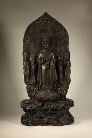 Agarwood Carved Amitabha Figure