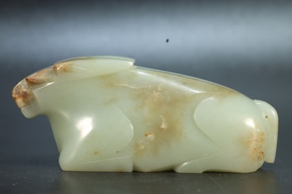 Jade Carved Ox Shape Ornament