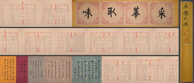 Chinese Writing Calligraphy Yongle Encyclopedia Hand Scroll
