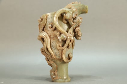 Jade Carved Dragon Pattern Cup