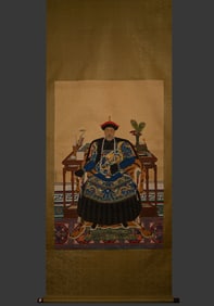 Chinese Drawing Portrait Emperor Painting,Lang Shining Mark