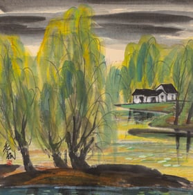 Lin Fengmian (1900-1991), attributed to, Spring Scene in Mountain Dwelling