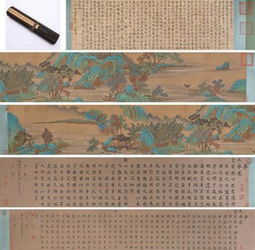 Dong Qichang (1555-1636), attributed to, Landscape and Regular Script Draft Handscroll