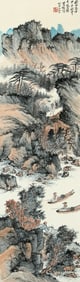A CHINESE HAND PAINTING WITH THE MARK OF XIAO XUN