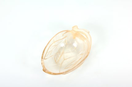 A CRYSTAL PEACH-SHAPED WATER POT