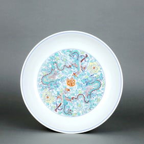 A Doucai 'Dragon, Phoenix, And Peony' Dish