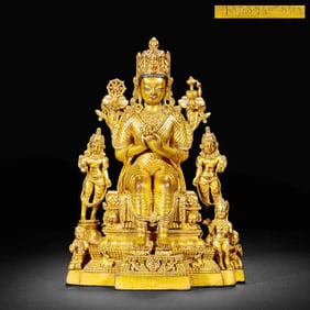 A GILT-BRONZE STATUE OF MAHAVAIROCANA