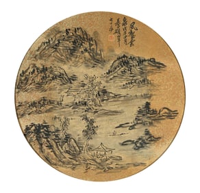 A CHINESE HAND PAINTING WITH THE MARK OF WU CHANGSHUO