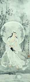A CHINESE HAND PAINTING WITH THE MARK OF ZHANG DAQIAN