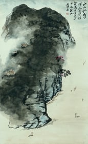 A CHINESE HAND PAINTING WITH THE MARK OF ZHANG DAQIAN