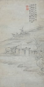 A CHINESE HAND PAINTING WITH THE MARK OF YUN SHOUPING