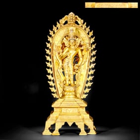 A GILT-BRONZE STATUE OF GUANYIN