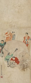 A CHINESE HAND PAINTING WITH THE MARK OF DING YUNPENG
