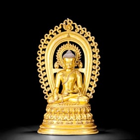 ANGILT-BRONZE STATUE OF SHAKYAMUNI