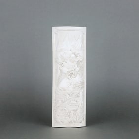A 'Wang Bingrong' White Porcelain 'Longevity Deity' Paperweight