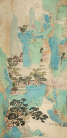 A CHINESE HAND PAINTING WITH THE MARK OF LV HUANCHENG