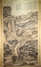 Chinese Drawing Character Story Hand Scroll,Zhang Daqian Mark