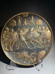 Gilt Silver Carved Character Story Pattern Plate