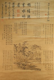 Chinese Drawing Landscape Painting,Zhang Daqian Mark
