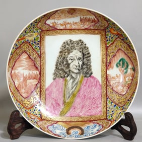 Famille Rose Character Pattern Porcelain Plate