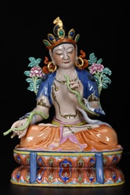 Enamel Drawing Porcelain Green Tara Figure