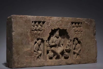 Stone Carved Buddha Pattern Buddha Niche