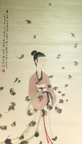 Chinese Drawing Beauty Painting,Fu Baoshi Mark