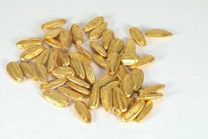 Gilt Silver Sunflower Seeds Shape Ornament
