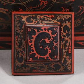 Lacquerware Carved Dragon Pattern Lid Pot