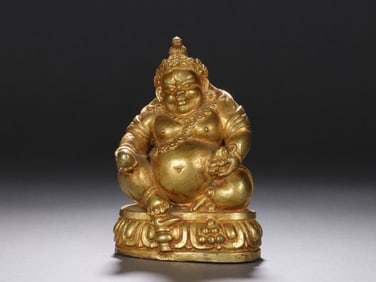 Gilt Bronze Yellow Jambala Figure