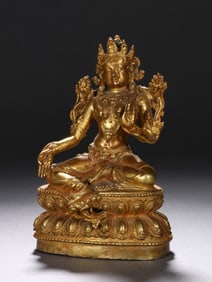 Gilt Bronze White Tara Figure