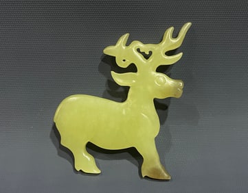 Jade Carved Deer Shape Bi