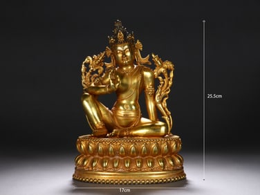 Gilt Bronze GuanYin Figure