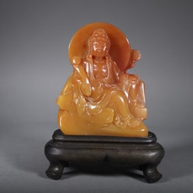 Shoushan Tianhuang Carved GuanYin Figure