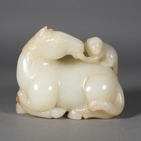 Jade Carved Horse and Monkey Shape Ornament
