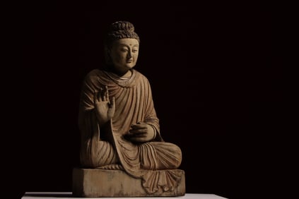 Wood Carved Gandhara Figure