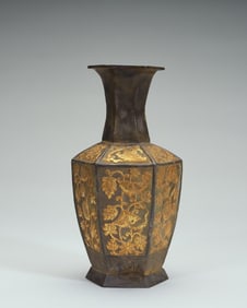 Gilt Silver Carved Flower Pattern Vase