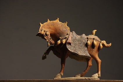Colour Painted Pottery Horse Shape Figure