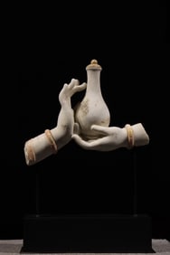 White Stone Buddha Hand Figure